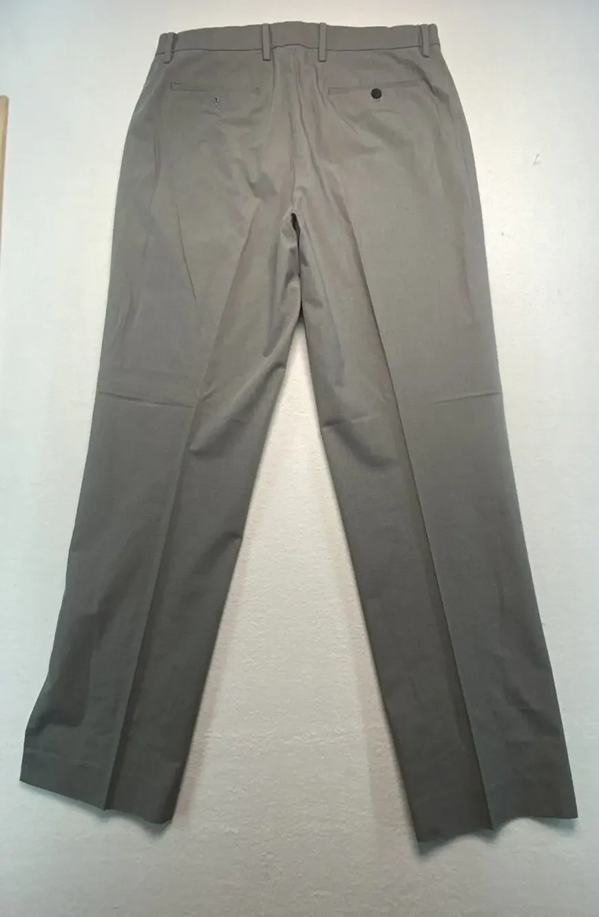 Banana Republic Dress Pants Men’s 35/34 Cotton Flat Front Trouser Grey Checkered